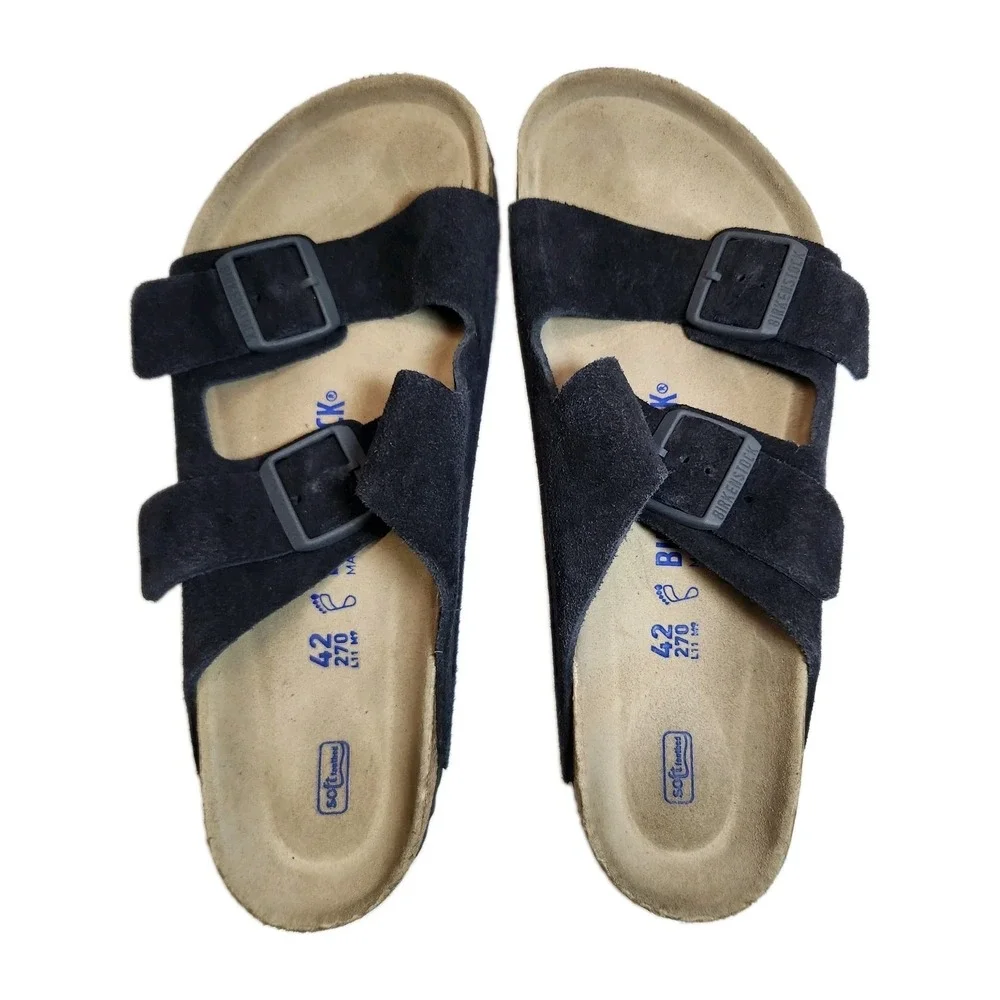 Birkenstock Arizona Soft Footbed Midnight Blue Suede Sandals 42 M9-9.5 W11-11.5